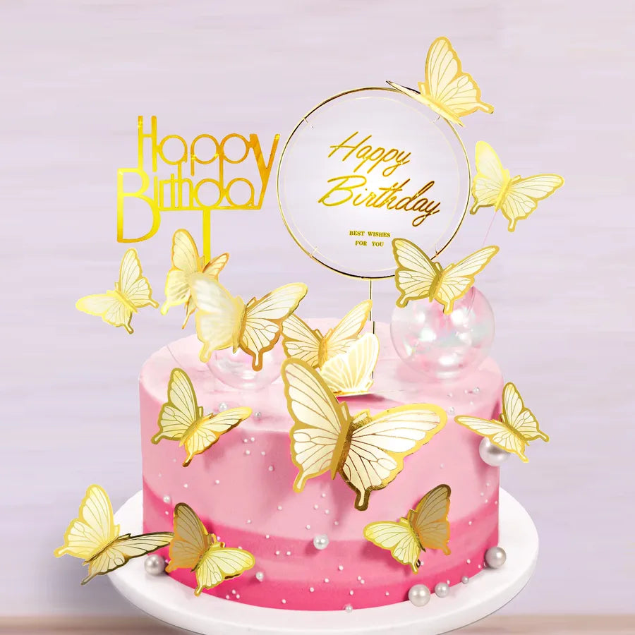 birthday fairy style cute letter butterfly paper birthday cake decorating supplies