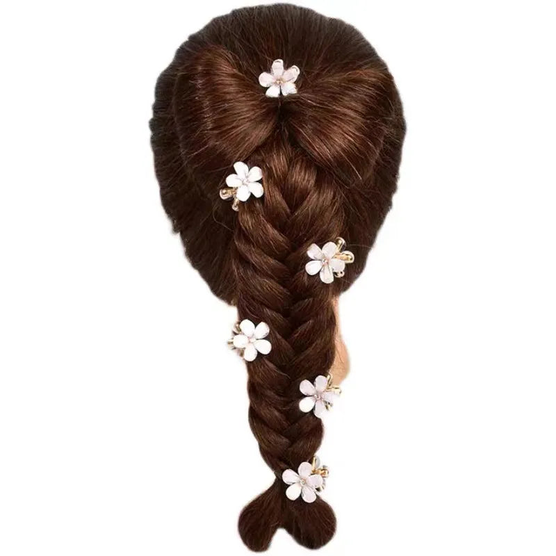 women's sweet flower alloy resin plating inlay rhinestones hair clip