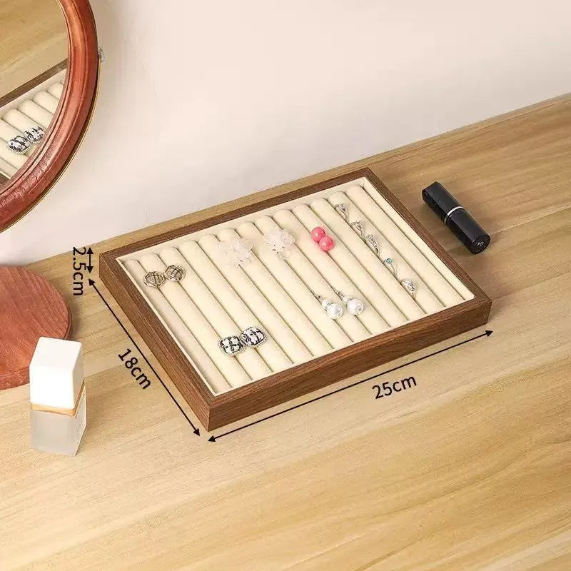 High-End Retro Bead Tray Large Capacity Necklace Bracelet Storage Earring Display Titanium Steel Jewelry Organizer Box