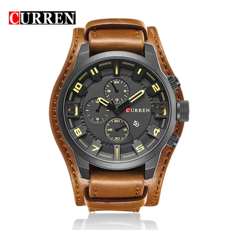 Sports Solid Color Buckle Quartz Men's Watches