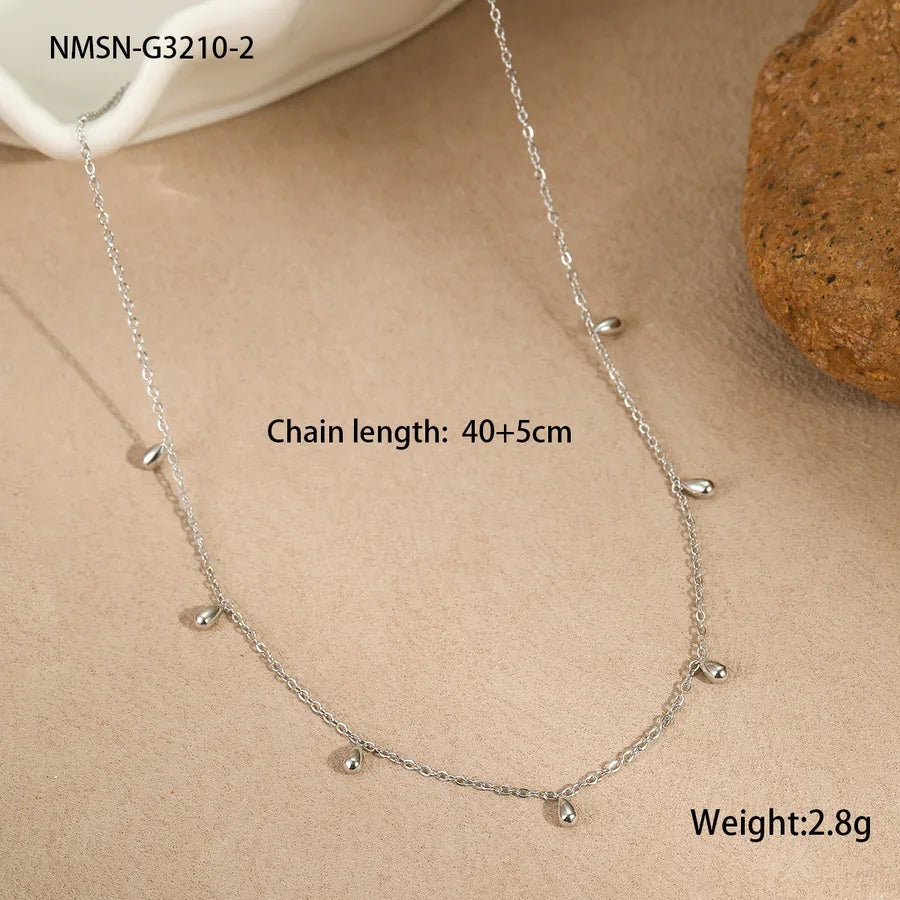 Wholesale Jewelry Minimalist Style Simple Style Commute Water Droplets 304 Stainless Steel Necklace