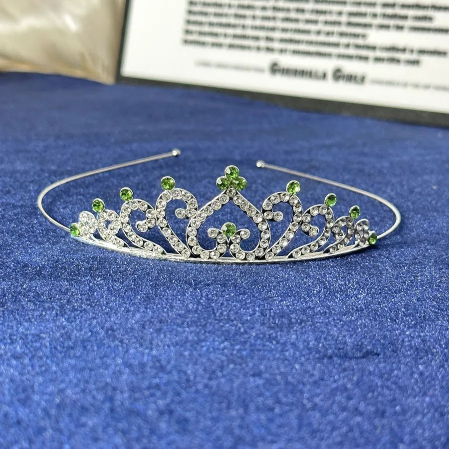 Elegant Simple Alloy Rhinestone Crown Hair Hoop Bride Children Wedding Performance Crown Head Buckle  Hair Accessories