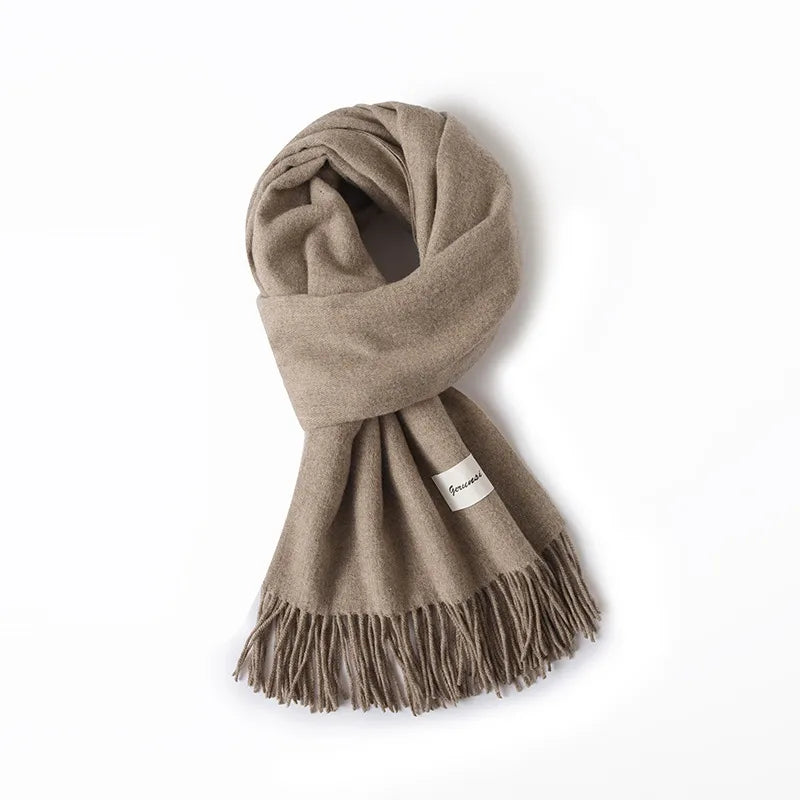 women's simple style solid color imitation cashmere scarf