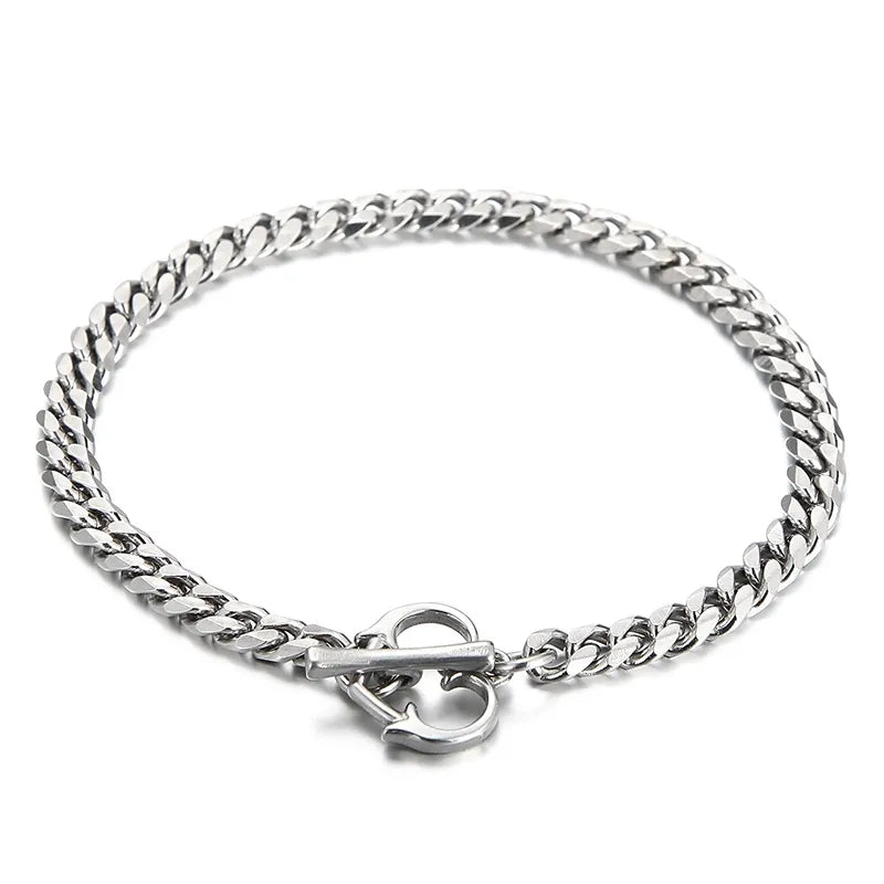 Hip-Hop Retro Solid Color 304 Stainless Steel Bracelets In Bulk