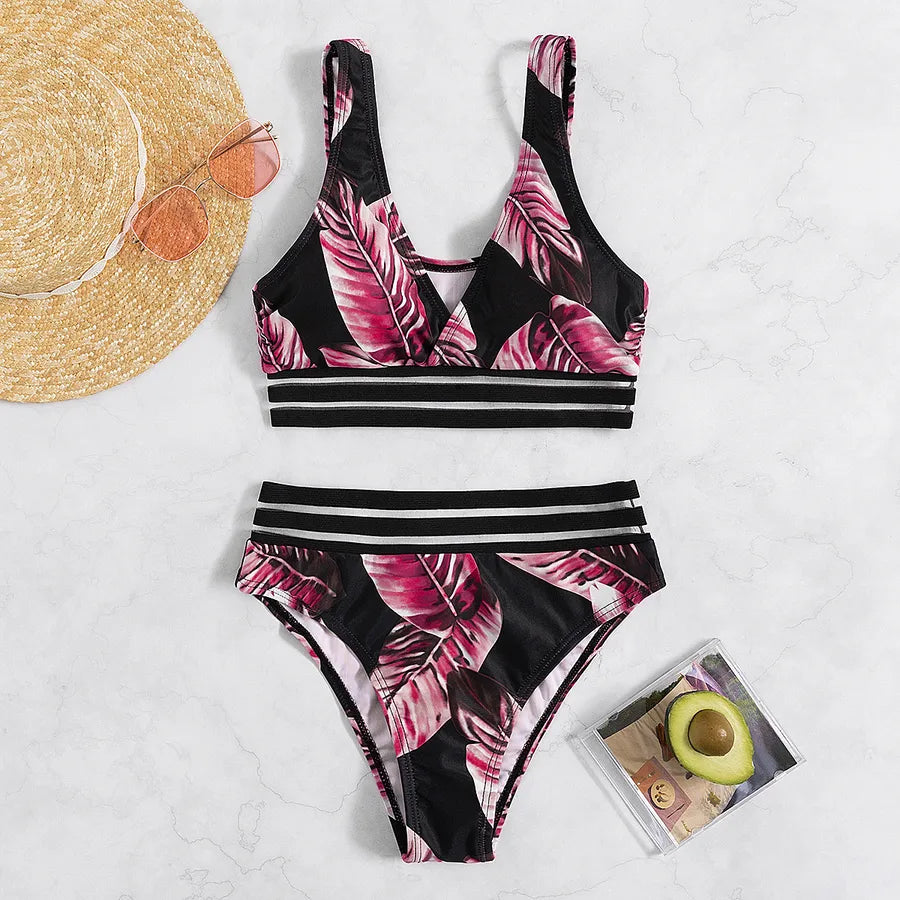 women's multicolor 2 piece set bikinis