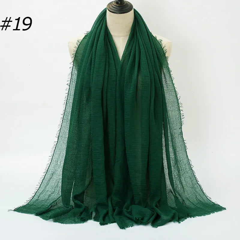 fashion solid color cotton pashmina scarves