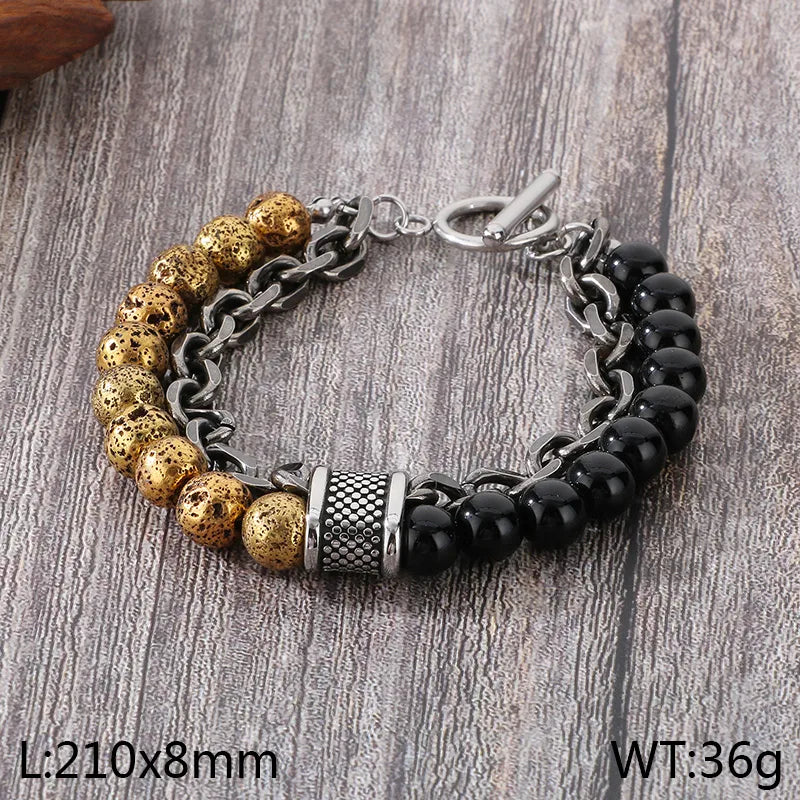 Casual Simple Style Streetwear Round 304 Stainless Steel Bracelets In Bulk