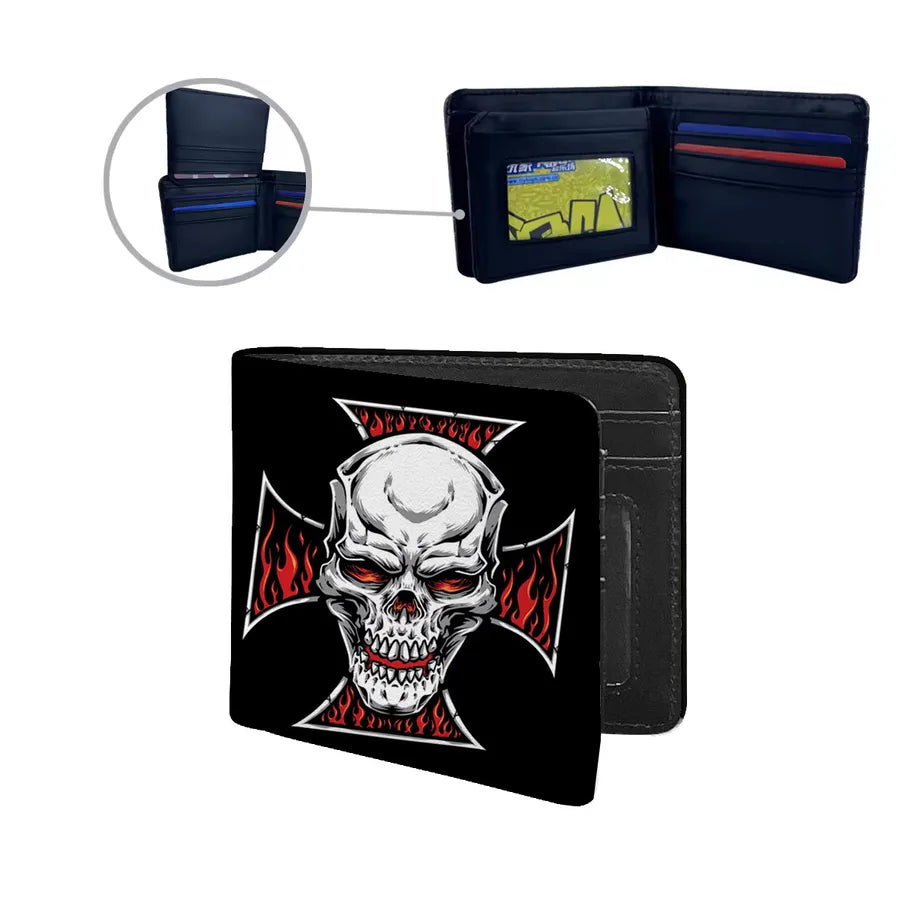 Men's Skull Pu Leather Flip Cover Wallets