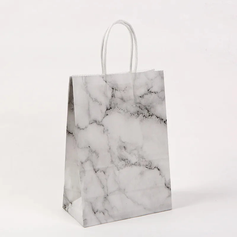 fashion marble kraft paper festival gift bags