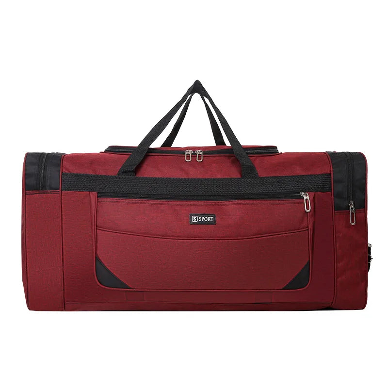 unisex basic solid color nylon travel bags