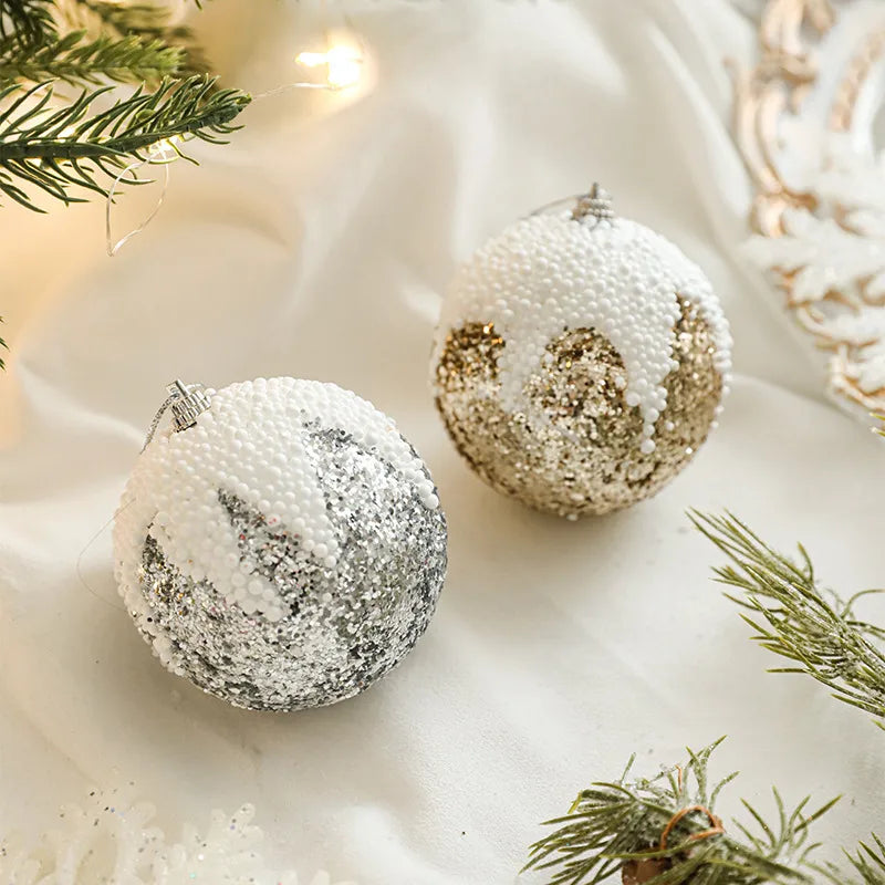 8CM Christmas Ball Creative Foam Decoration Ball Ornament For Christmas Tree Festive Atmosphere Costuming  Style