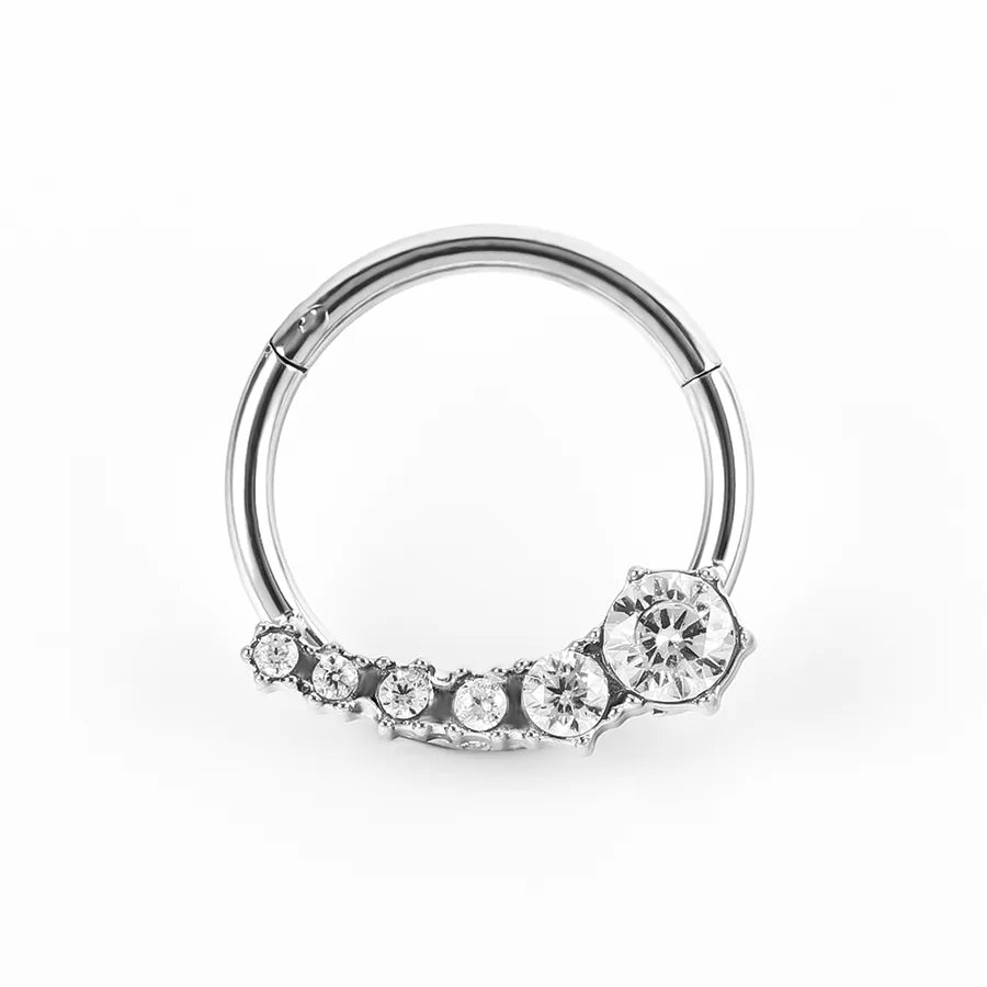 1 Piece Nose Rings & Studs Shiny Solid Color 304 Stainless Steel Inlay Zircon Nose Rings & Studs