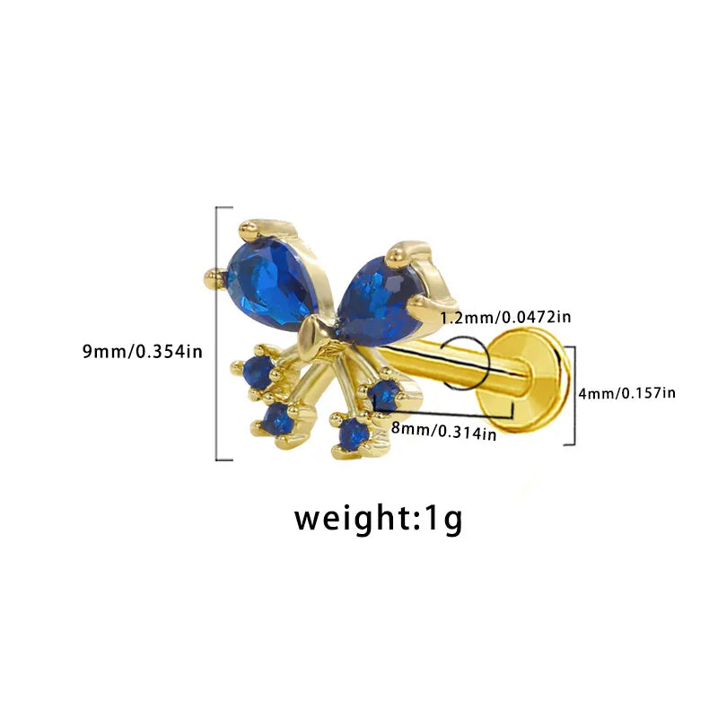1 Piece Lip Rings Simple Style Cool Style Animal Snake Butterfly Arylic Resin Epoxy Plating Inlay Acrylic Rhinestones Zircon White Gold Plated Gold Plated Lip Rings