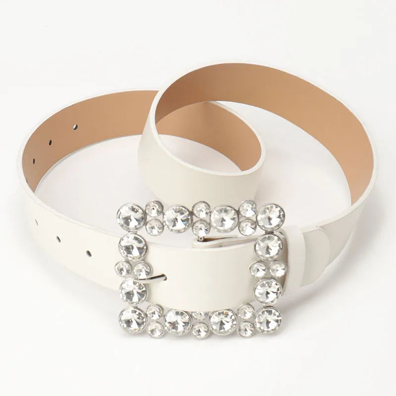 Elegant Basic Simple Style Solid Color Imitation Leather Alloy Plating Women's Leather Belts