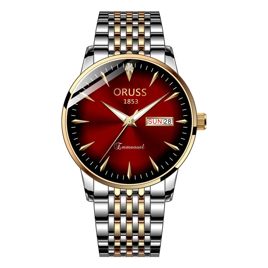 business geometric double side snaps quartz men's watches