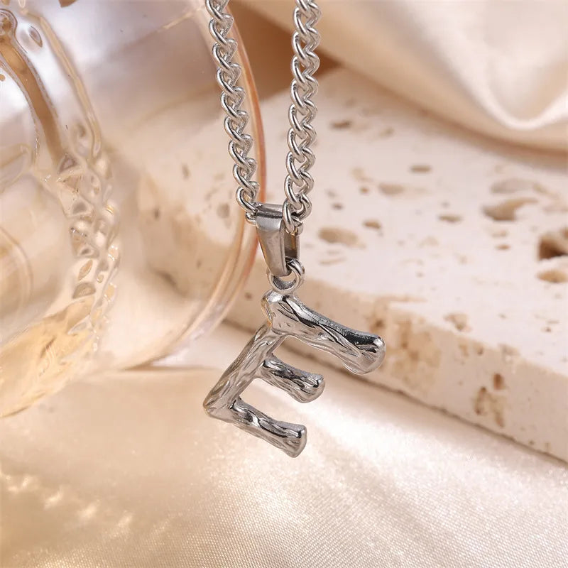 Wholesale Jewelry Sweet Simple Style Artistic Letter 201 Stainless Steel 304 Stainless Steel 18K Gold Plated Plating Pendant Necklace