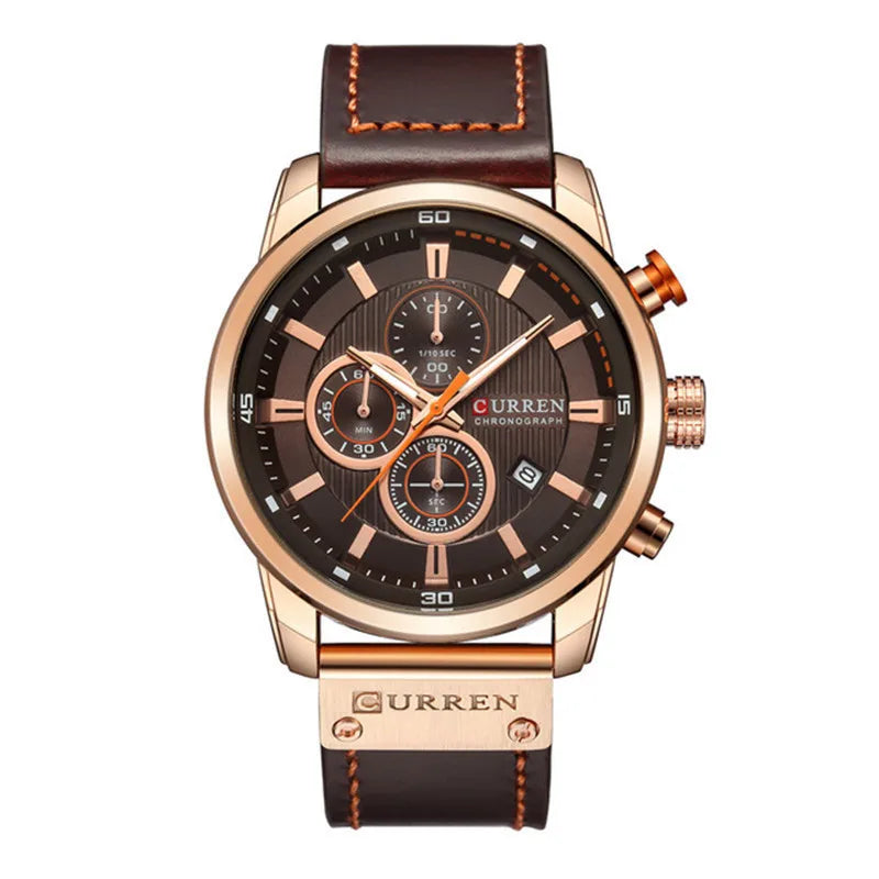 Business Solid Color Buckle Quartz Men's Watches