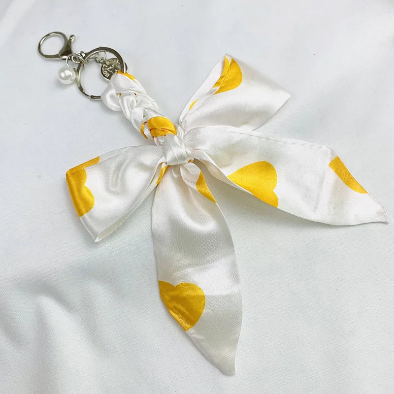 Sweet Simple Style Bow Knot Cloth Metal Unisex Bag Pendant Keychain