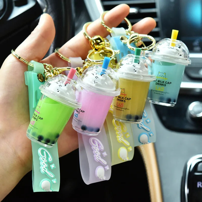 Cute Letter Cup Arylic Women's Keychain