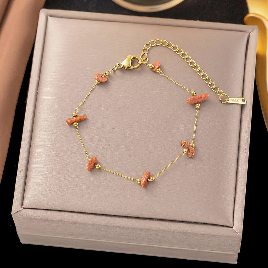 Elegant Simple Style Geometric 304 Stainless Steel Paperclip Chain cable chain Bracelets In Bulk