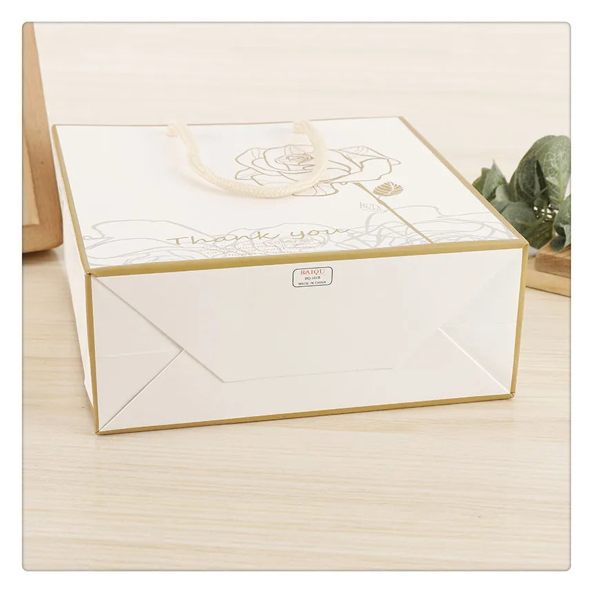 gold flower gold edge printing card kraft paper bag gift clothing packaging bag