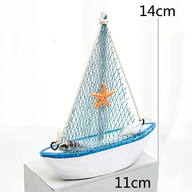Marine Style Ship Wood Ornaments Artificial Decorations