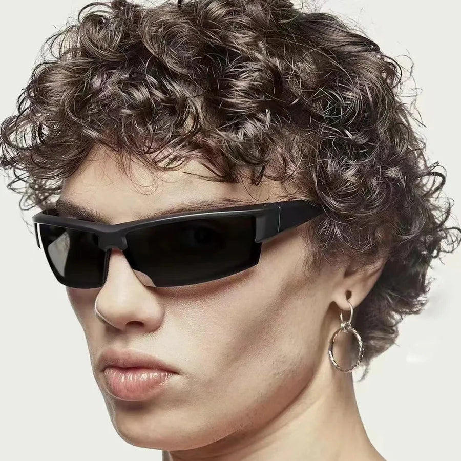 streetwear color block ac square full frame men's sunglasses