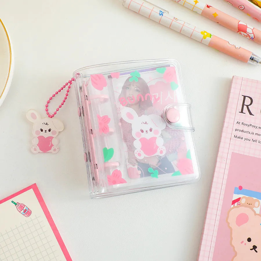 cartoon cute transparent three-hole album pvc binder diy hand account book