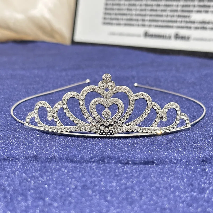 Children's colorful rhinestone crown headband cute princess girl hair accessories baby festival performance bride tiara headband