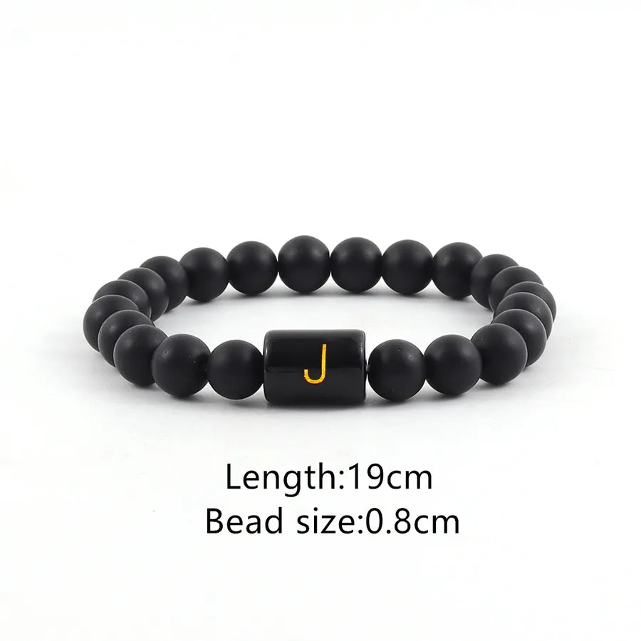 Elegant Vintage Style Simple Style Letter Glass Stone Men's Bracelets Men Beaded Bracelets