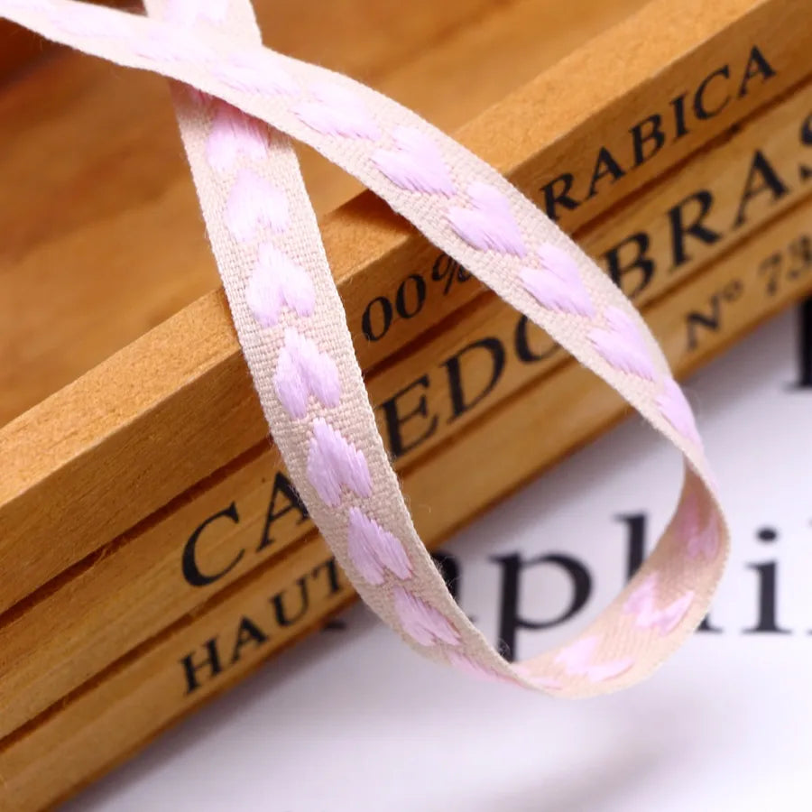Casual Elegant Simple Style Heart Shape Cotton Holiday Wedding Birthday Colored Ribbons Party Supplies Gift Wrapping Supplies 1 Roll