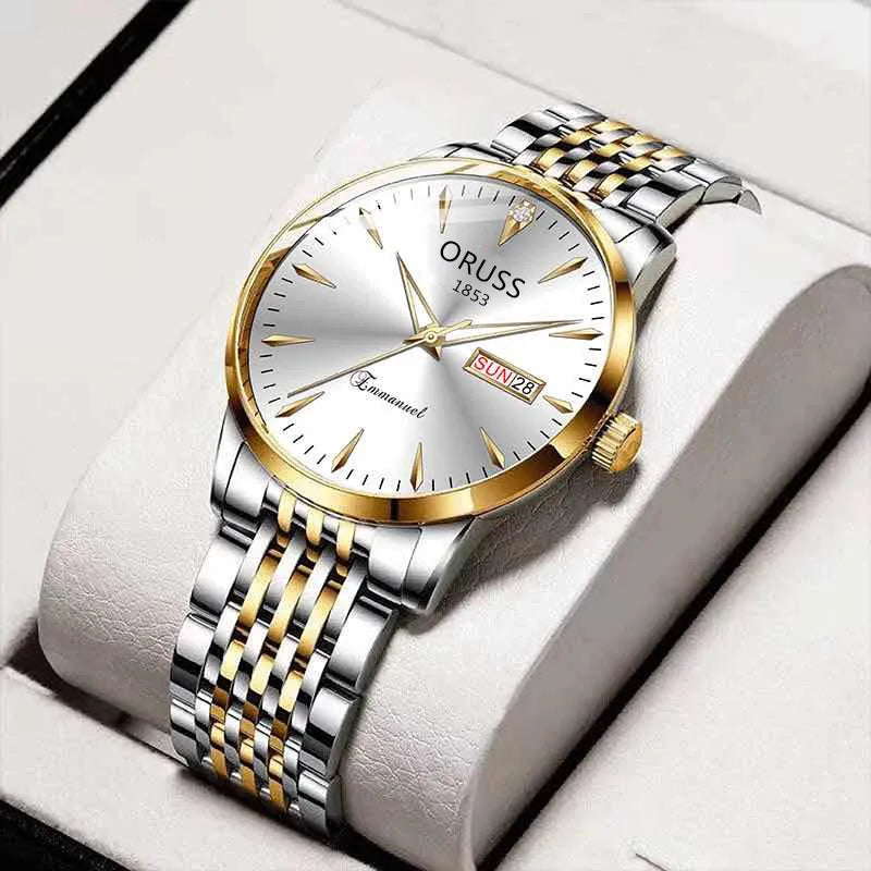 business geometric double side snaps quartz men's watches