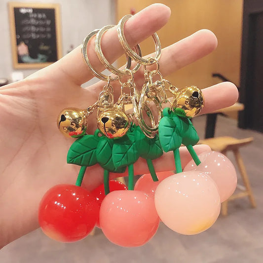 1 Piece Cute Modern Style Cherry Alloy Resin Unisex Lobster Trigger Clasp Closure Bag Pendant Keychain