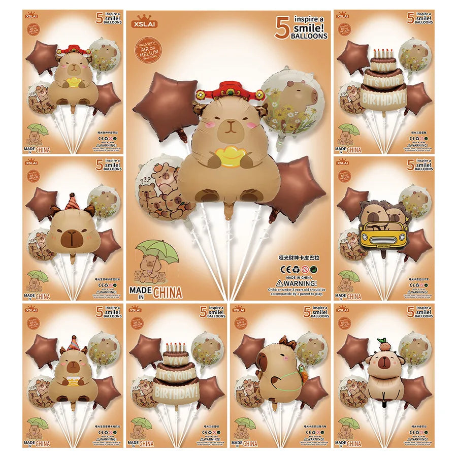 Cute Cartoon Capybara Aluminum Film Party Festival Balloons Party Supplies Balloons 1 Set