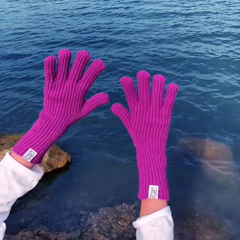 Women's Basic Modern Style Simple Style Solid Color Gloves