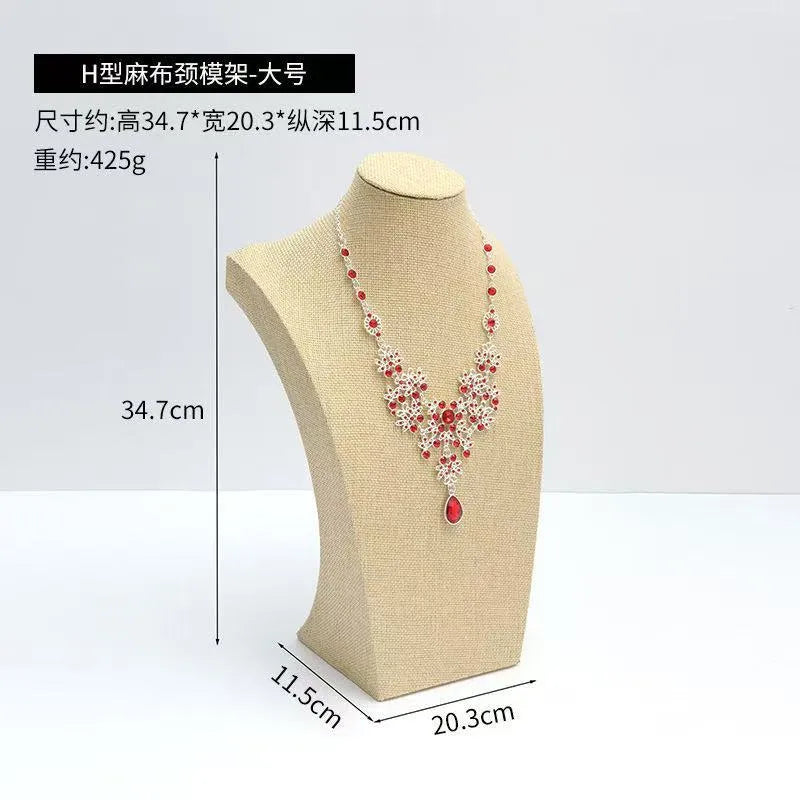 Modern Simplicity Jewelry Necklace Display Stand Counter Display Props Mannequin Pendant Holder Velvet Leather Material