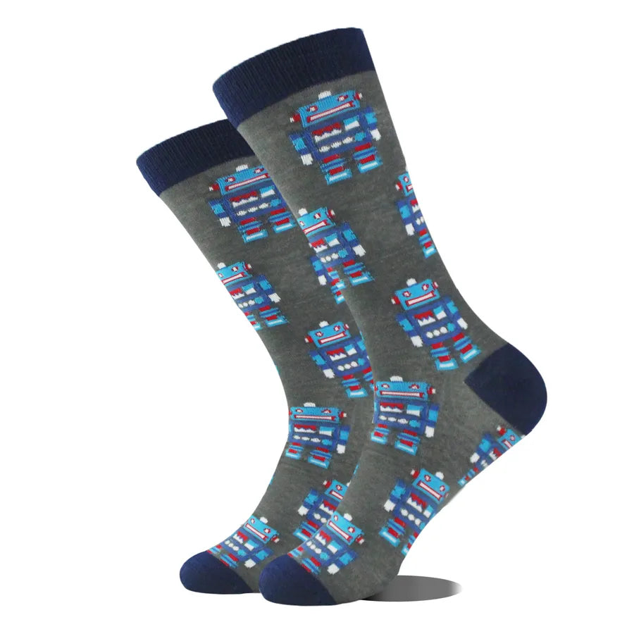 men's cartoon style animal cotton ankle socks a pair