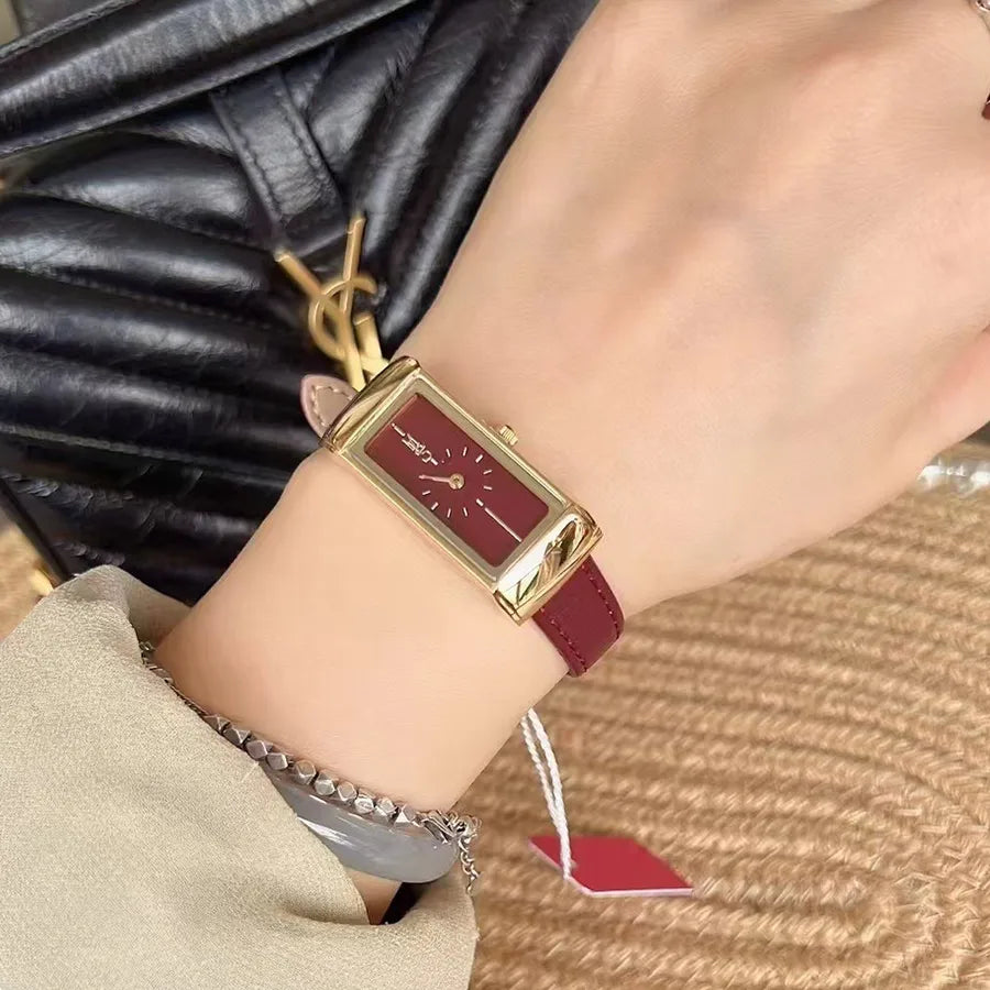 Elegant Solid Color Buckle Quartz Watch Women's Watches