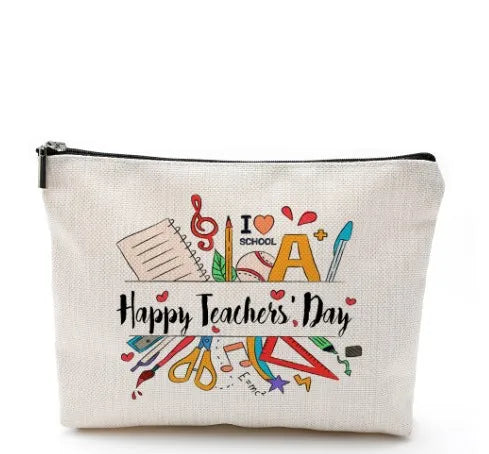 casual vacation cartoon cotton and linen storage bag makeup bags