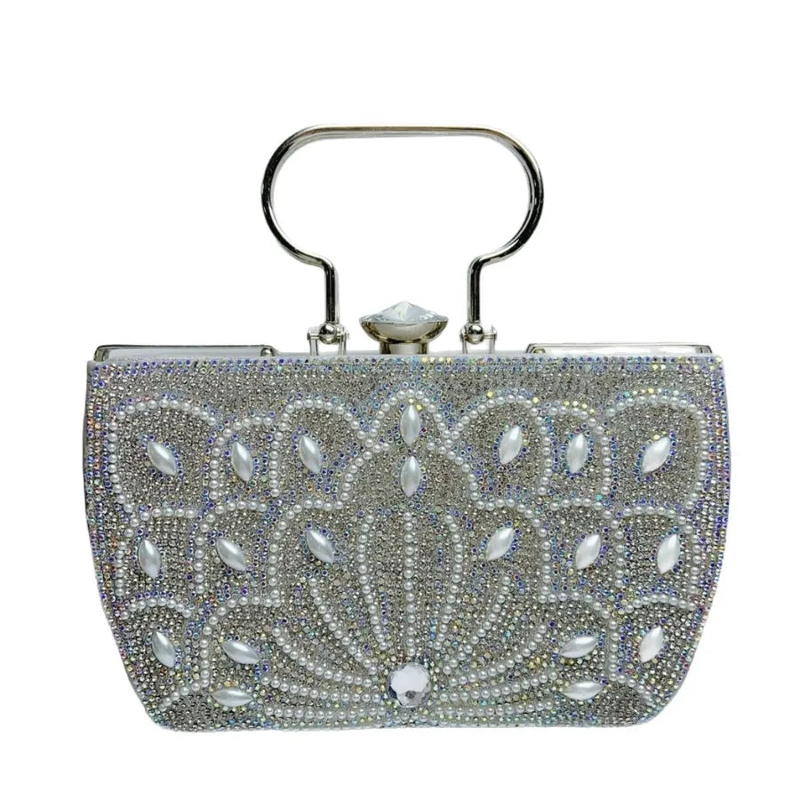 New Evening Clutch Bag Diamond Embedded Ladies Handbag For Dresses Party Fashion Square PU Leather Single Shoulder Strap