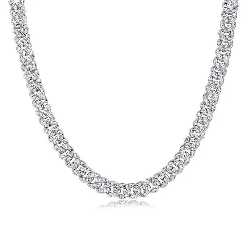 925 Sterling Silver Moissanite Inlay Solid Color Necklace