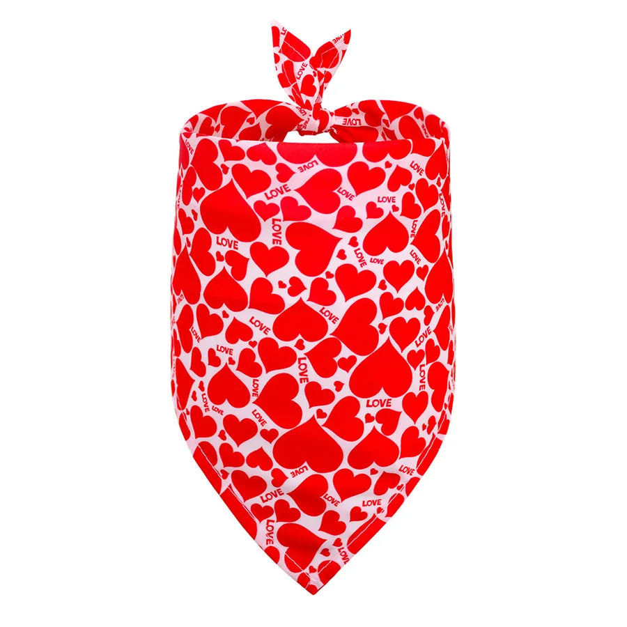 cute sweet polyester valentine's day heart shape pet scarf