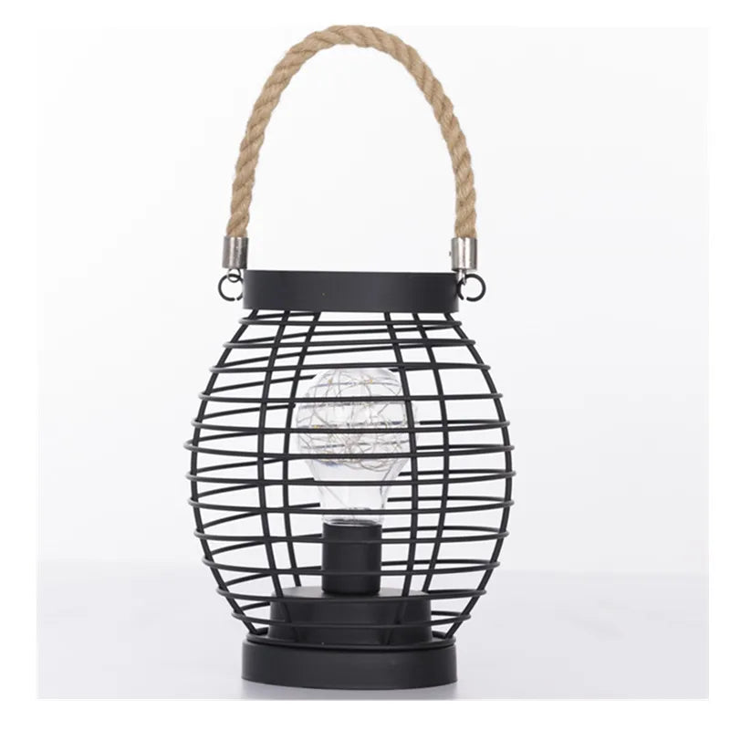 Lantern Night Light Iron Art Wine Bottle Decorative Light Girl Heart LED Decorative Lamp Abstract Pattern Wine Cup Decoration