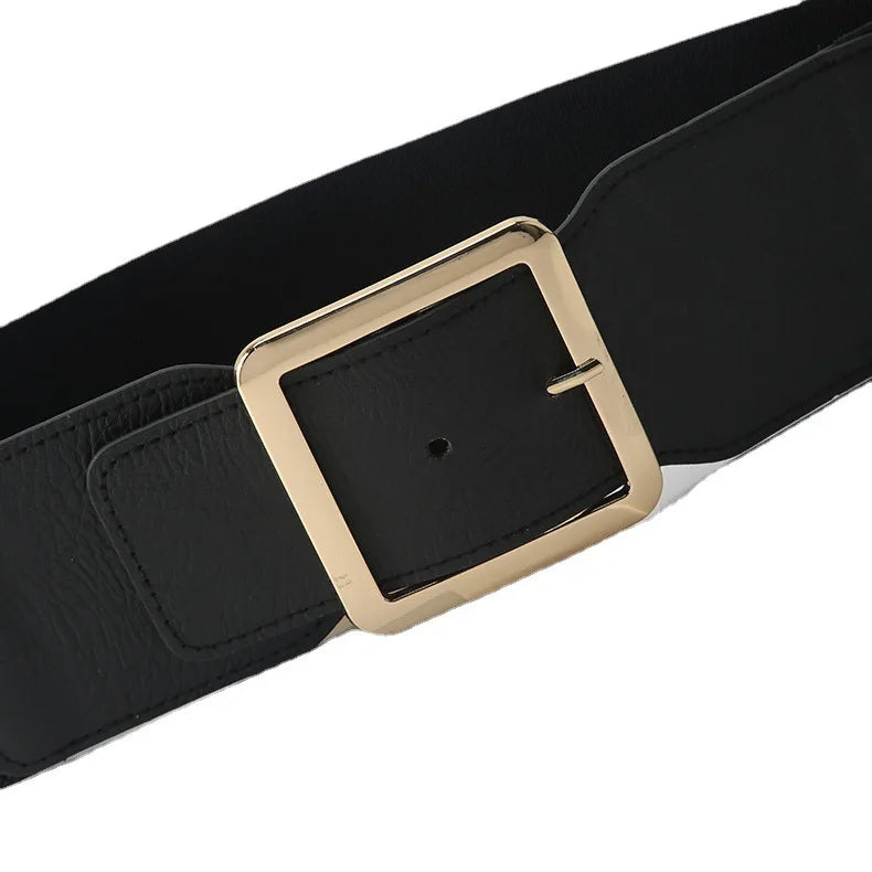 fashion solid color pu leather metal button women's leather belts 1 piece