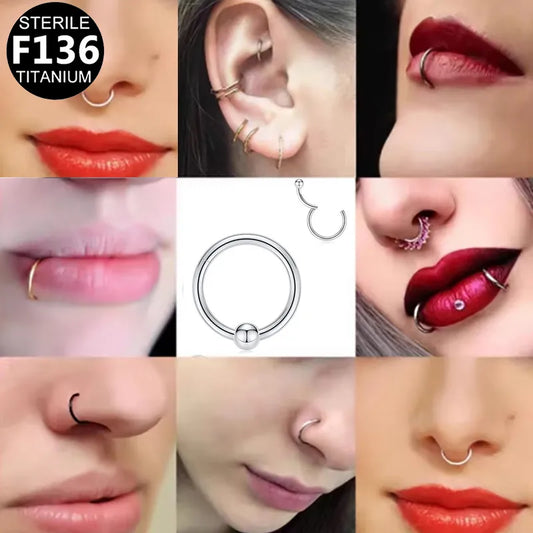 1 Piece Nose Rings & Studs Casual Solid Color Classic Style Geometric Pure Titanium Plating Inlay Zircon White Gold Plated Gold Plated Nose Rings & Studs