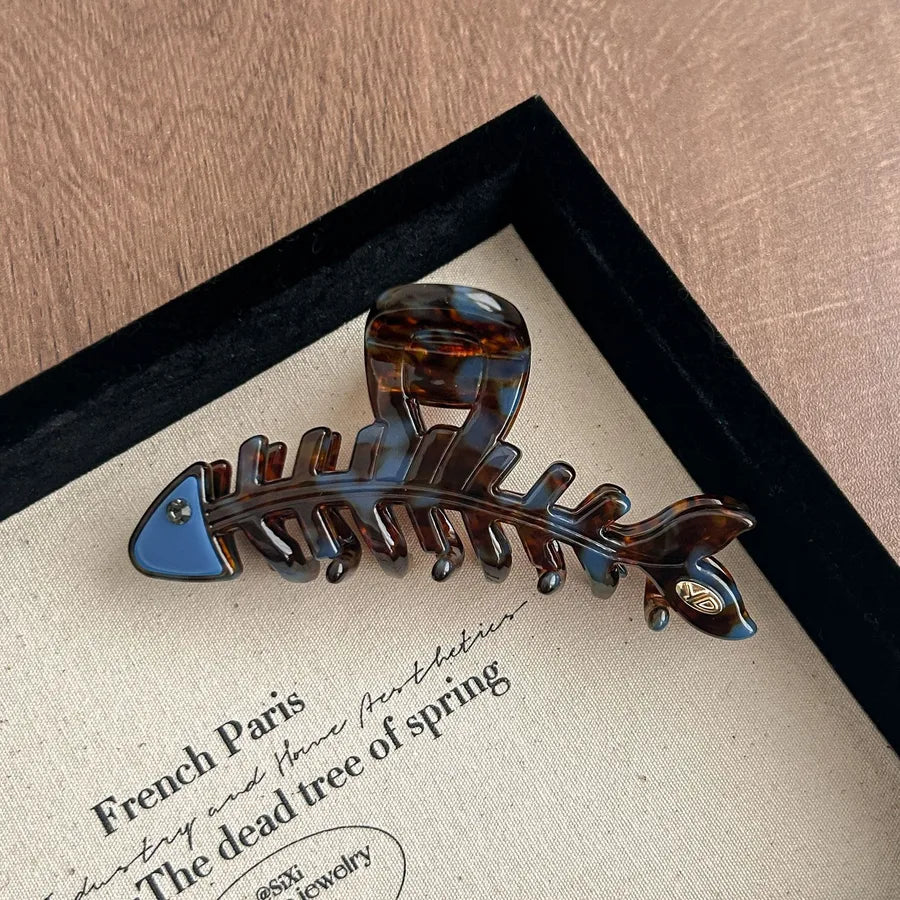 Original Large Size Fishbone Acetate Hair Clip Women's Elegant French Style Cute Shark Hair Clip Stylish Hair Accessories