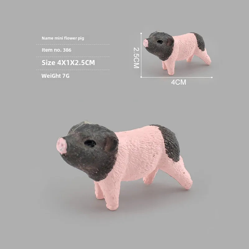 simulation mini farm poultry chicken duck goose cow gold small animal miniature model sand table ornaments wholesale