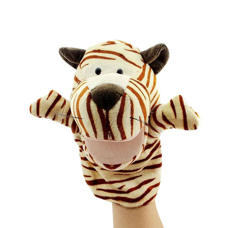 Can open mouth cartoon animal plush hand puppet parent-child toy mouth can move a variety of styles  spot mixed batch