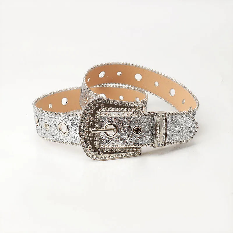 Punk Streetwear Solid Color Imitation Leather Alloy Women's Leather Belts