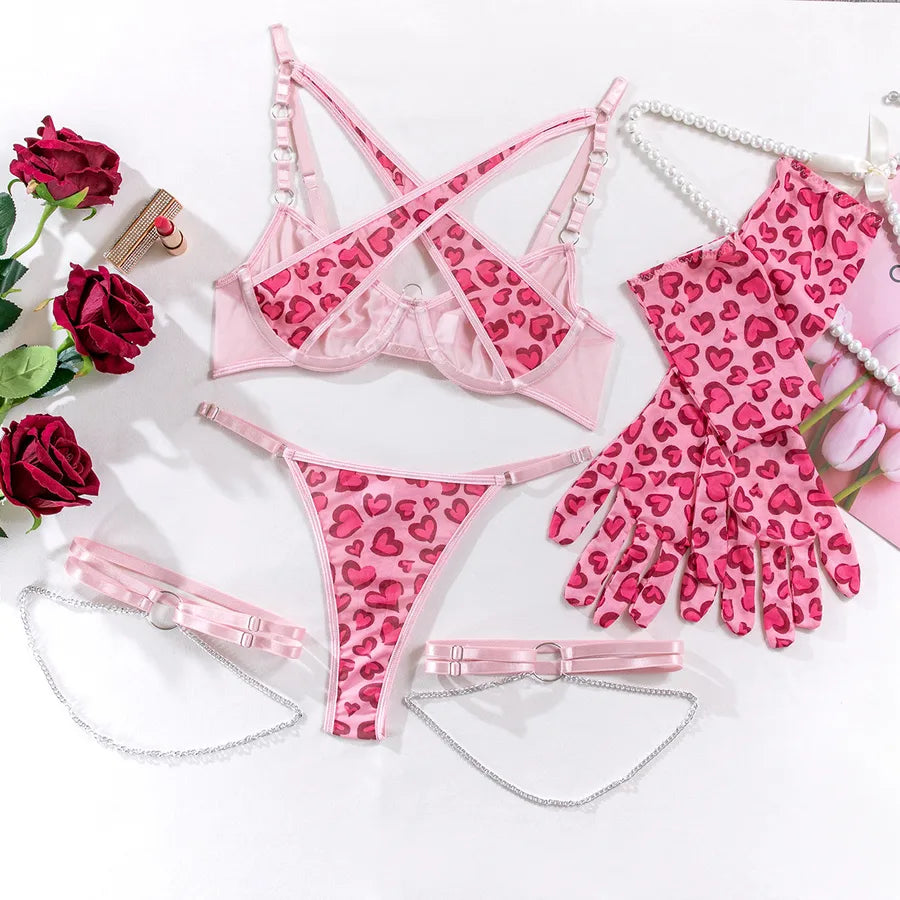 Women's Sexy Heart Shape Sexy Lingerie Sets Indoor Honeymoon Sexy Lingerie